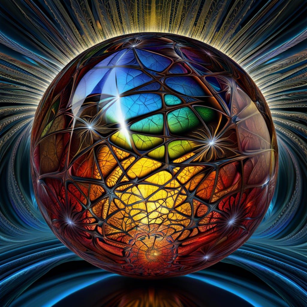Cracked Glass Sphere with Fractal Effects