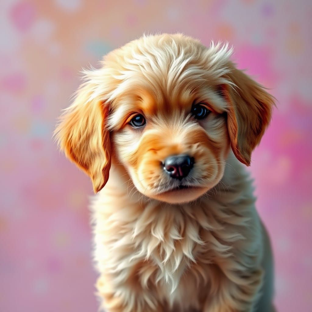 Golden Retriever Puppy in Hyperrealistic Style