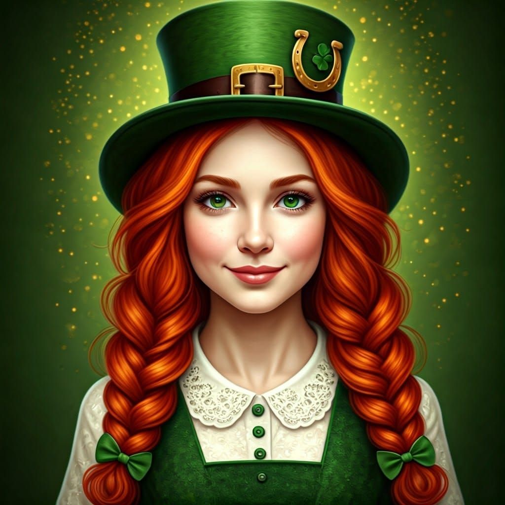 Whimsical Leprechaun Celebrates St. Patrick's Day in Vibrant...