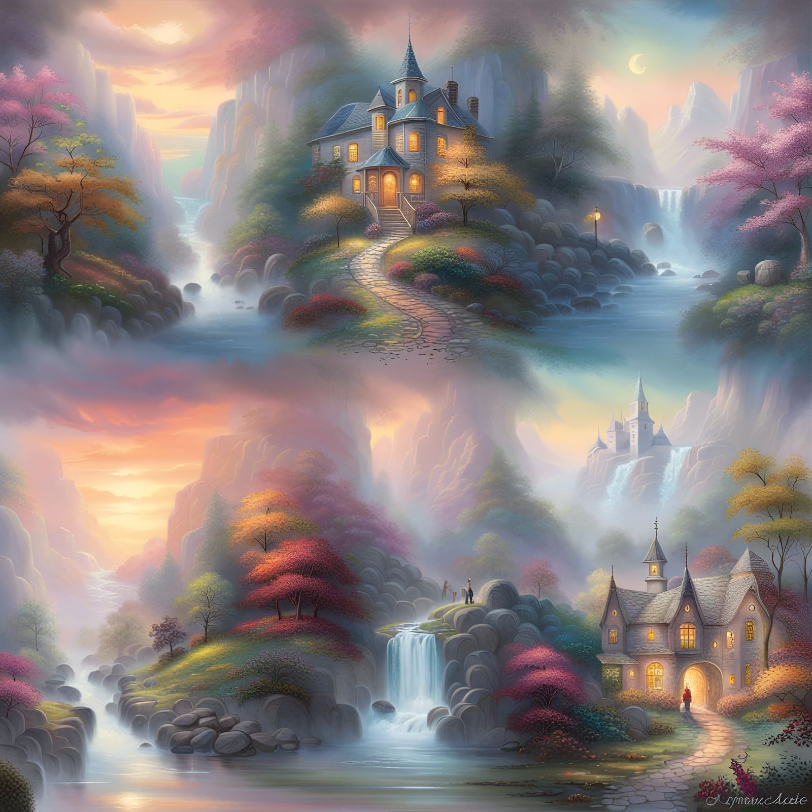 Heavenly Mystical Scenery in Ethereal Fantasy Style