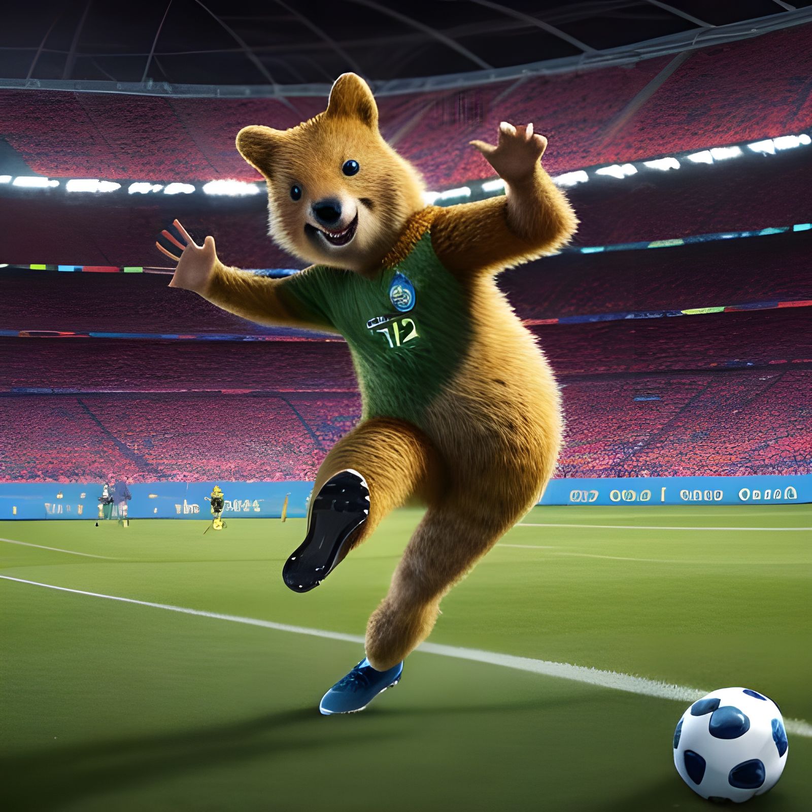 Hyperrealistic Quokka Plays Soccer at World Cup