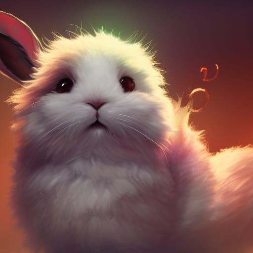 Fantastical Fluffy Bunny in Detailed Digital Painting