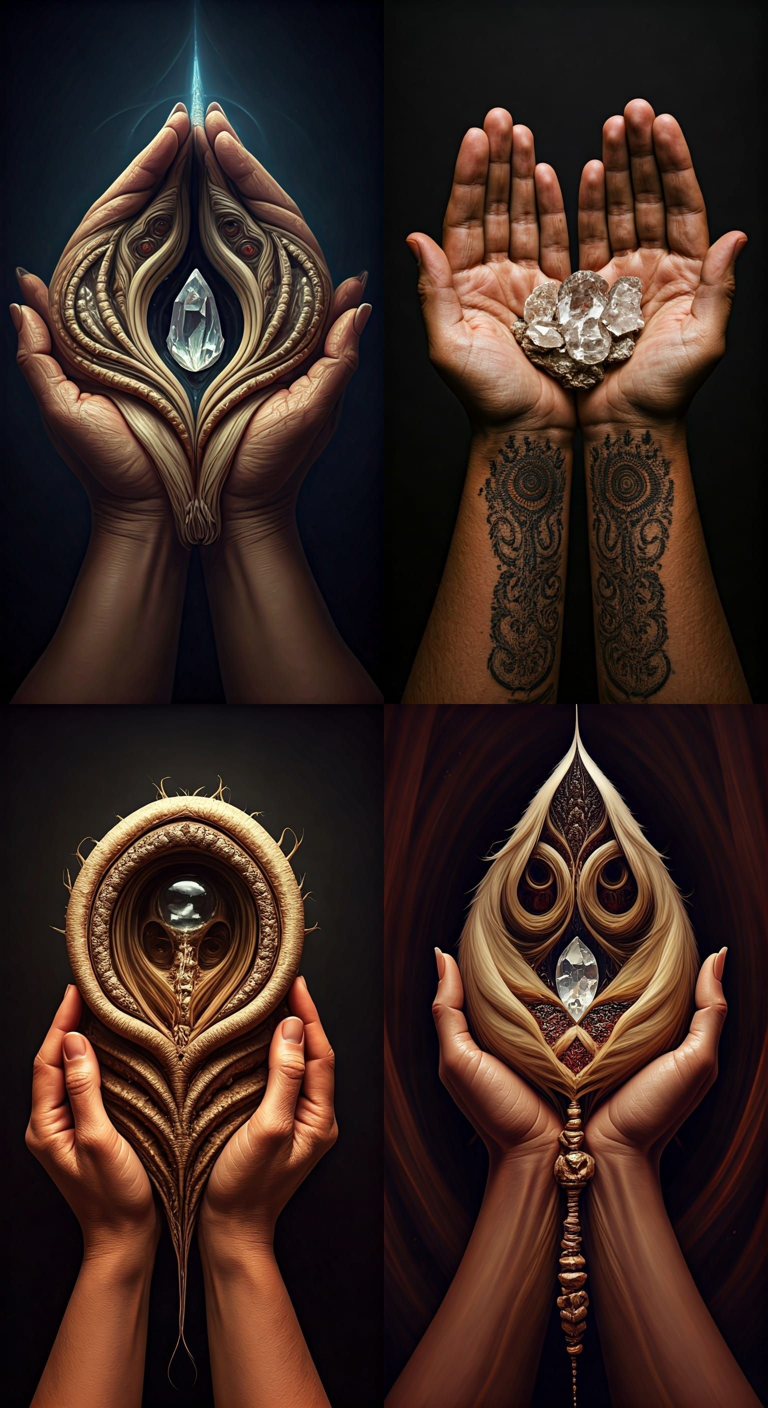 Surreal Wound with Roses in Bleak Landscape