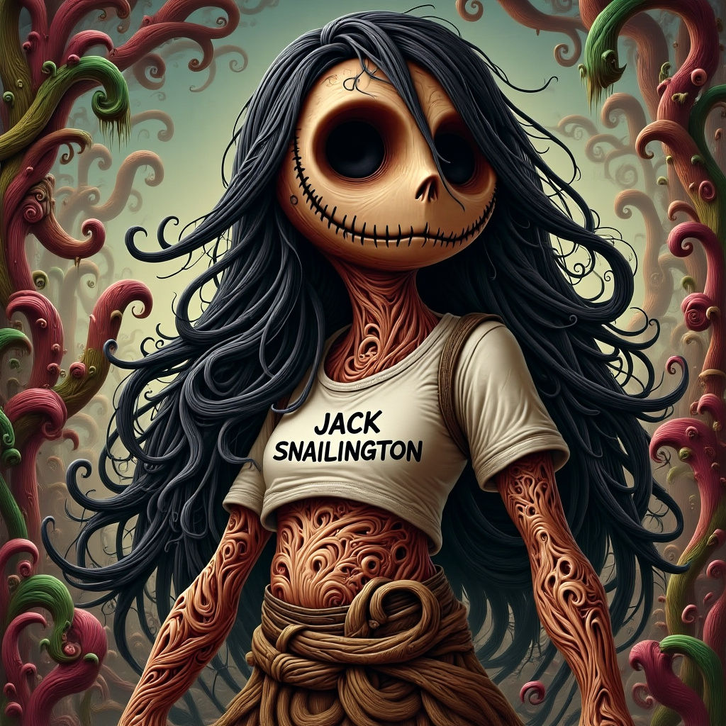 Attractive Woman with Flowing Hair, Sinister Mood