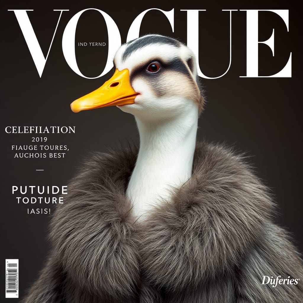 Duck in Fur Coat with Badger: Vogue Cover