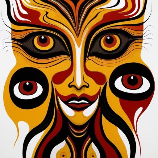 Abstract Faces and Pareidolia in Aboriginal Surrealist Oil