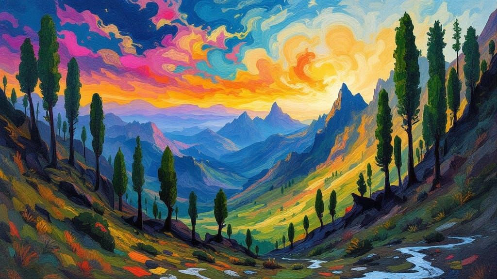 Ethereal Landscape in Expressionist Style