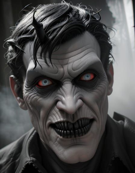 Surreal Horror Portrait in Hyper-Realistic Style