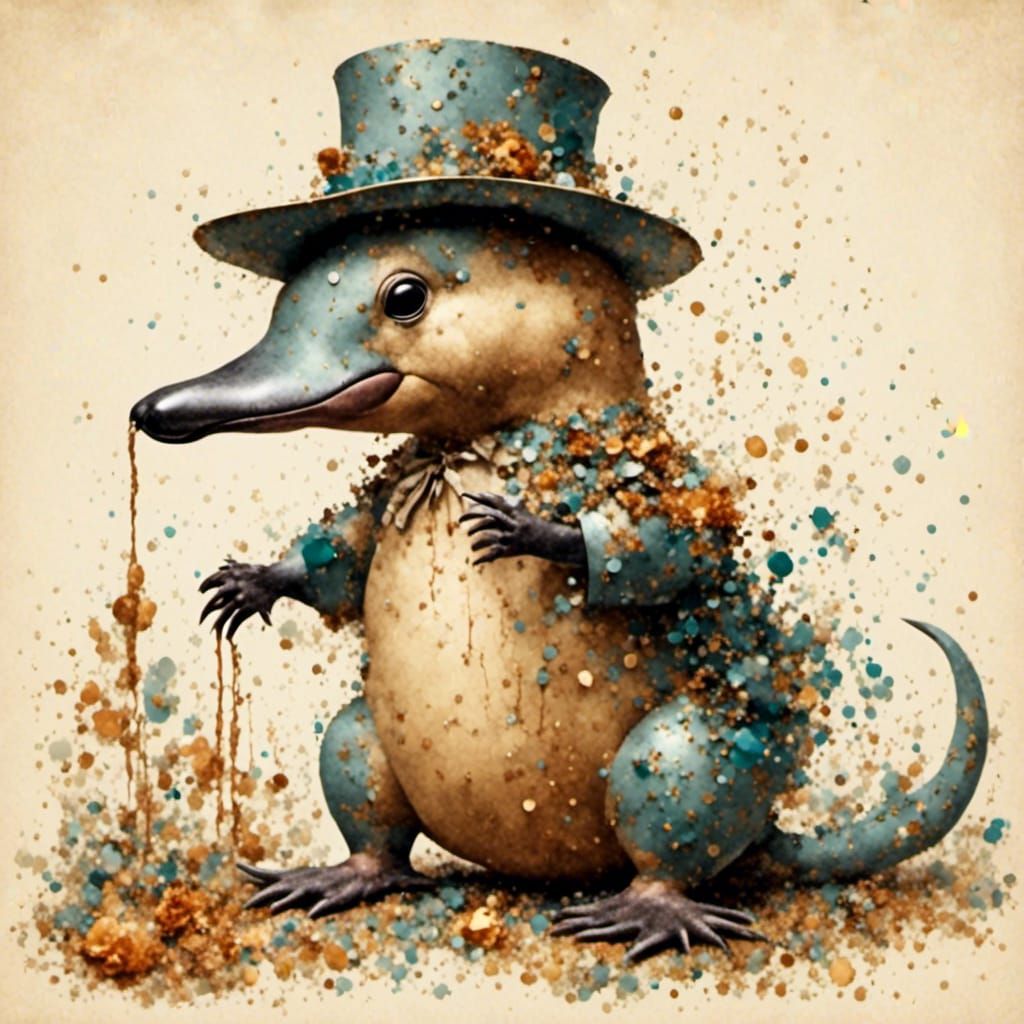 Platypus Portrait with Beady Eyes