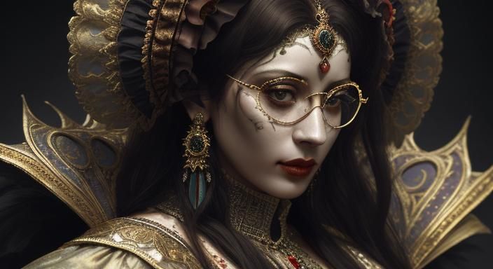 Elegant Venetian Woman at Carneval