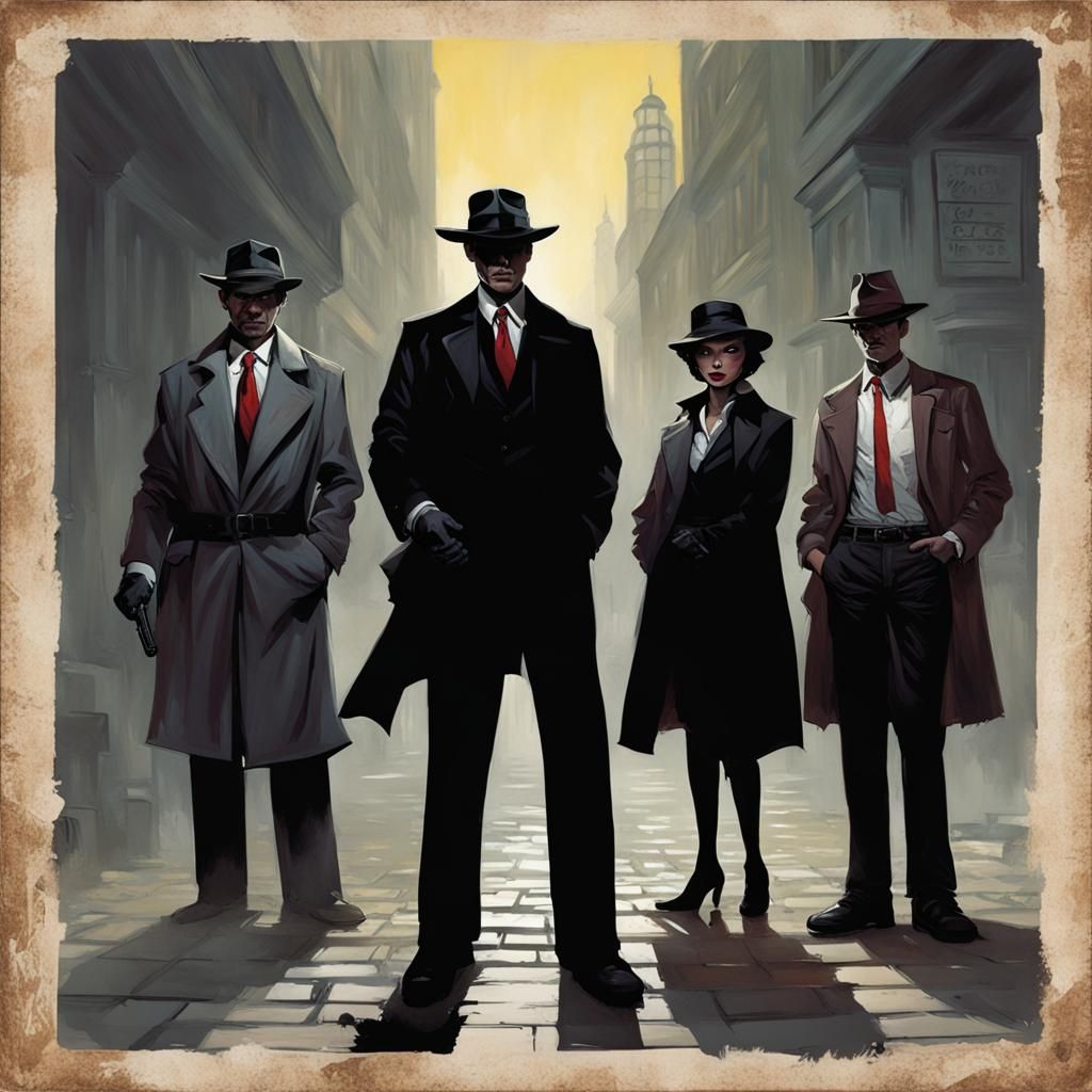 Sinister Detectives in Dark Fantasy Style