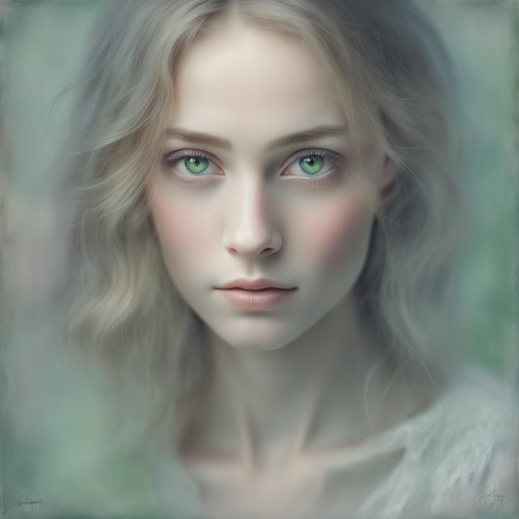 Gentle Woman Portrait in Soft Pastel Colors