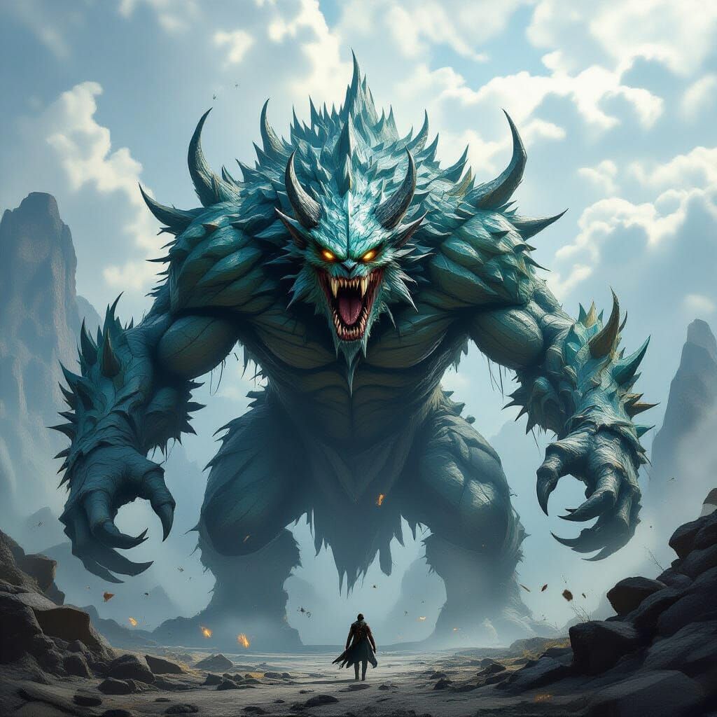 Epic Monster Boss Battle Scene