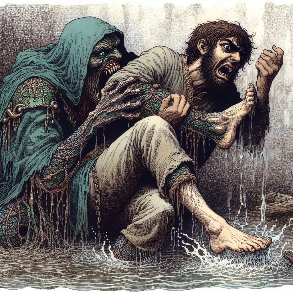 Fisherman's Horrifying Swamp Encounter with Grotesque Mermai...