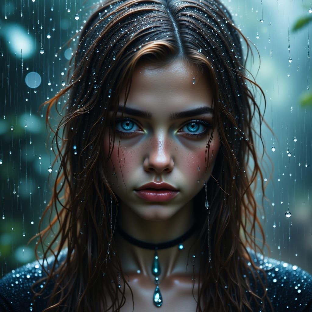 Grieving Student in Glitter Rain