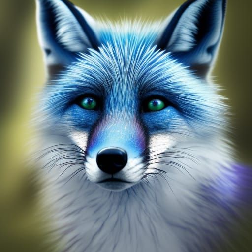 Colorful Fox in Hyperrealistic Digital Art Style