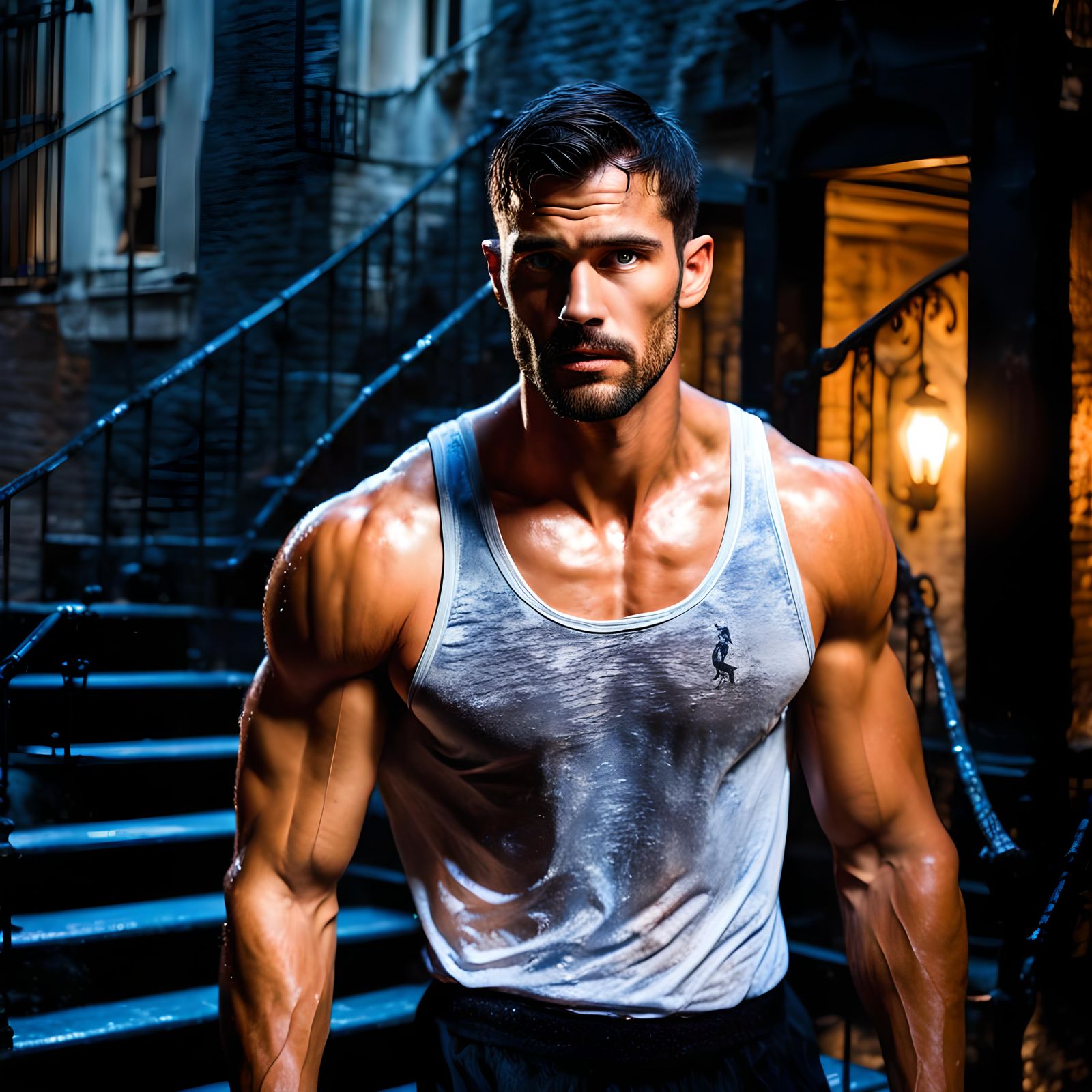 Passionate Kiss in New Orleans Courtyard