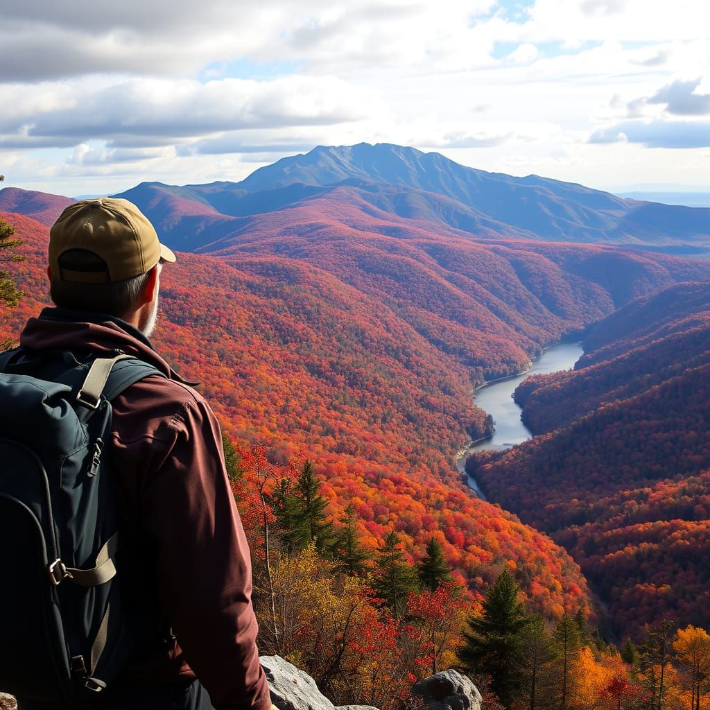 Presidential Range View from Cranmore Mountain in Autumn