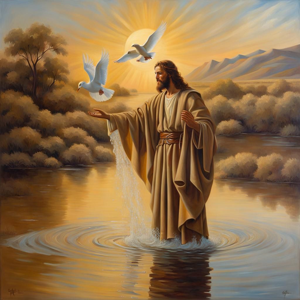 Jesus after Baptised by John The Baptist