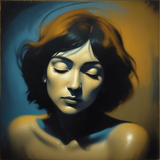 Smoky Jazz Singer in Abstract Expressionist Portrait