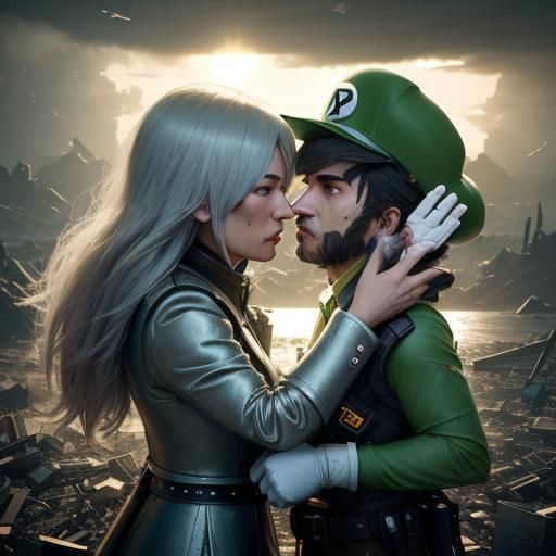 Tippi and Luigi in Desolate Landscape, CGI Render