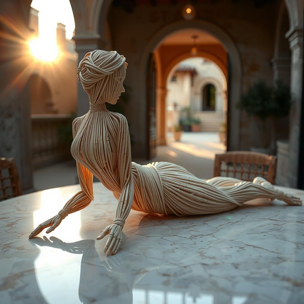 Mikado Sculpture on Mediterranean Terrace