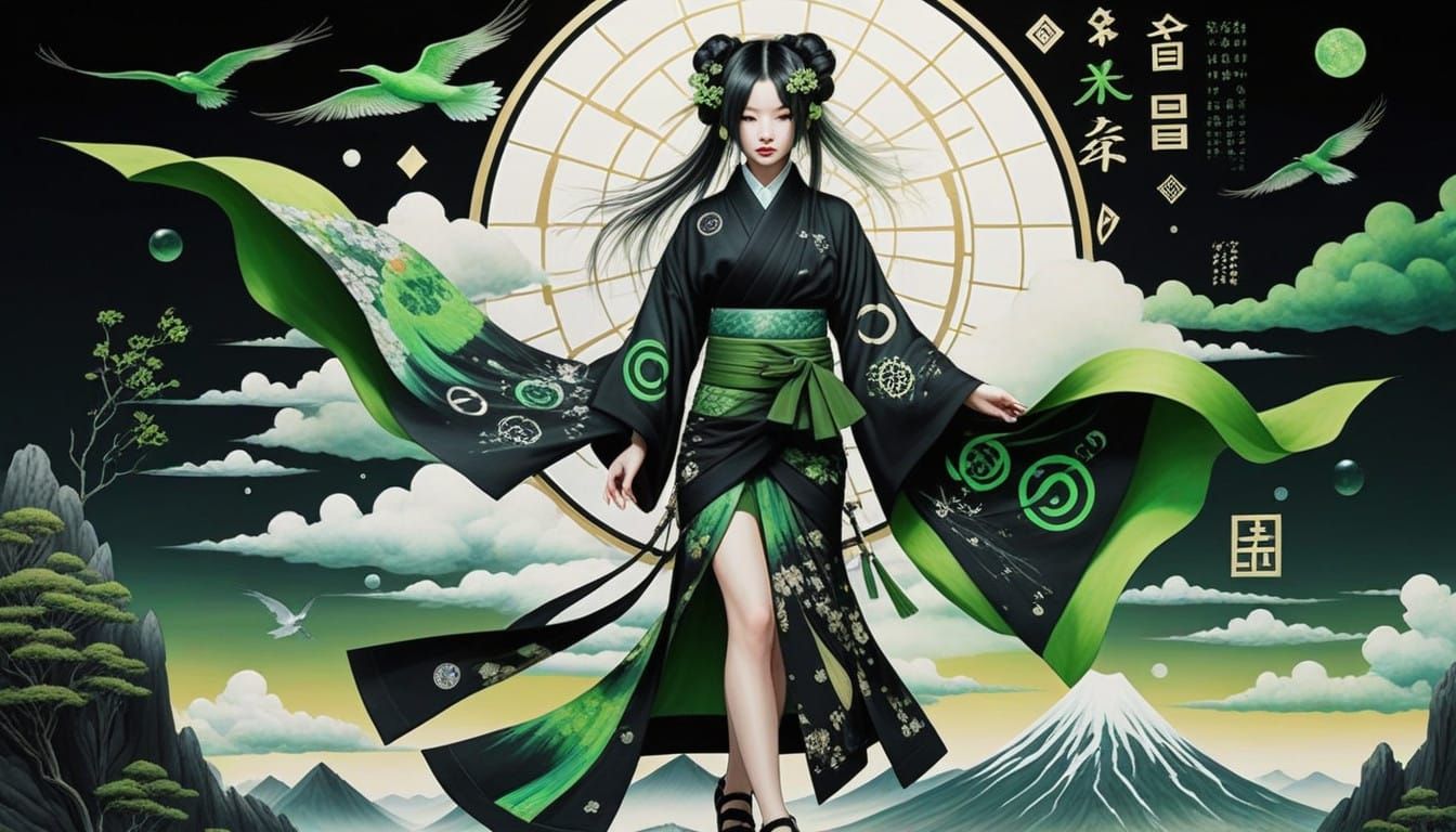 Solarpunk Goddess Unveils Nature's Harmony