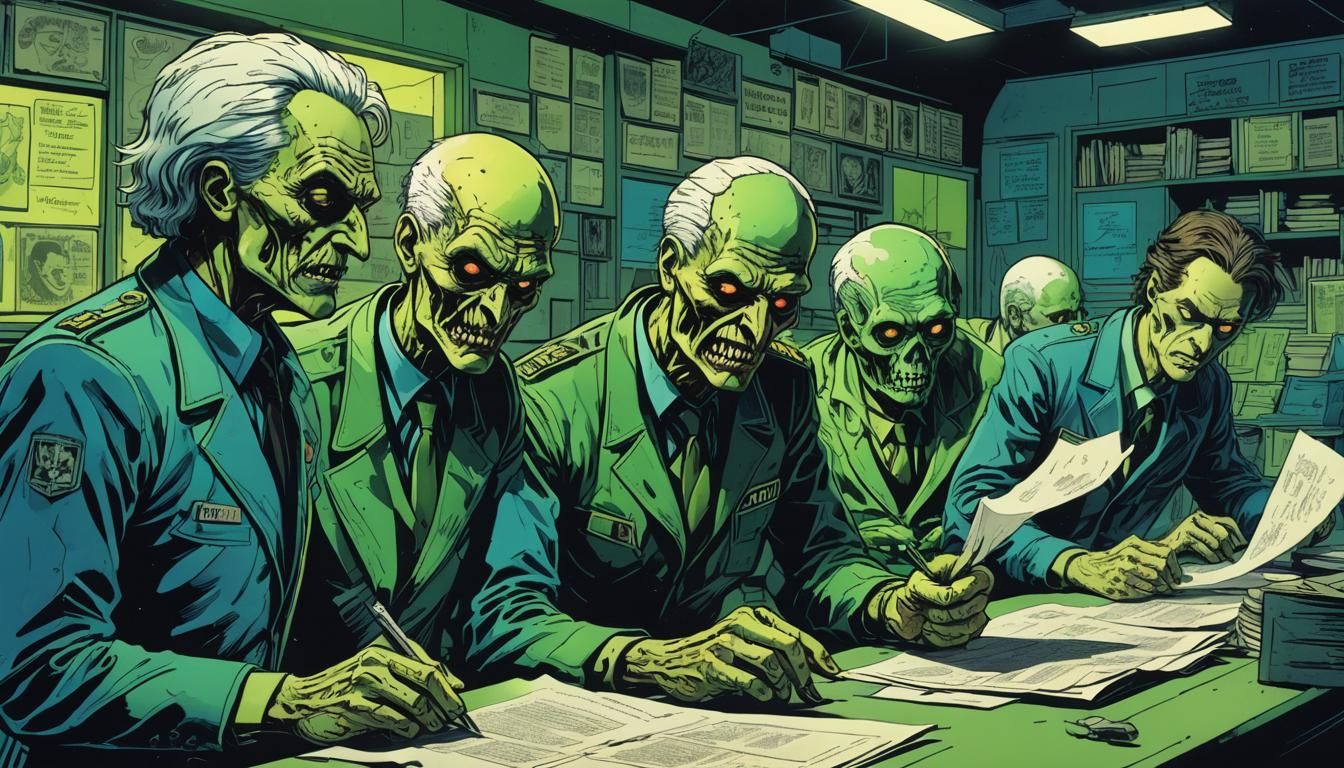 Dystopian Comic Book Scene in Polish Style