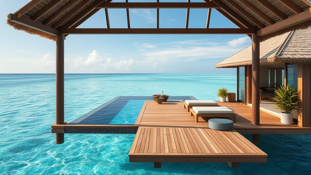 Luxurious Maldives Ocean Pool Villa in Photo-Realistic Style