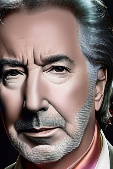 Alan Rickman Portrait in David Walker Style