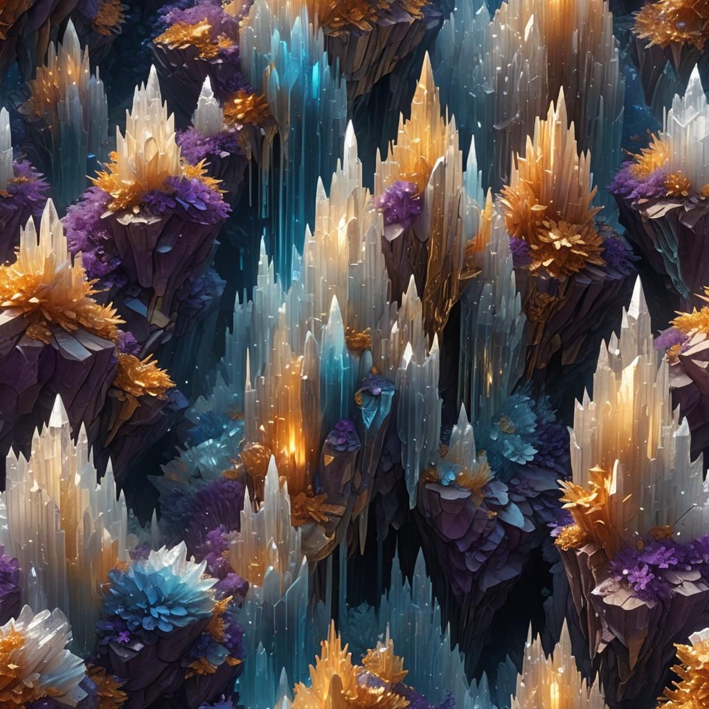 Selenite Crystal Radiating: Fantasy Concept Art