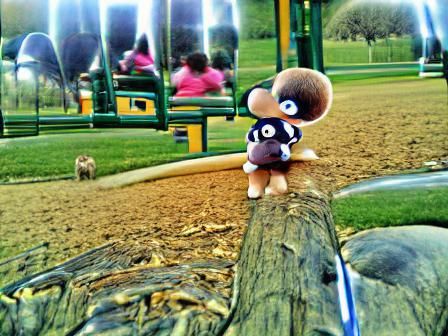 Peeby at the Park: An AI-Generated Scene