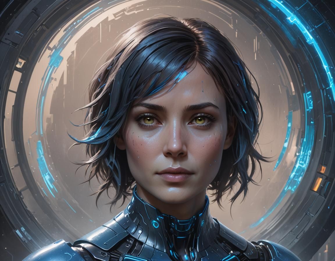 Detailed Portrait of Cortana Concept Art