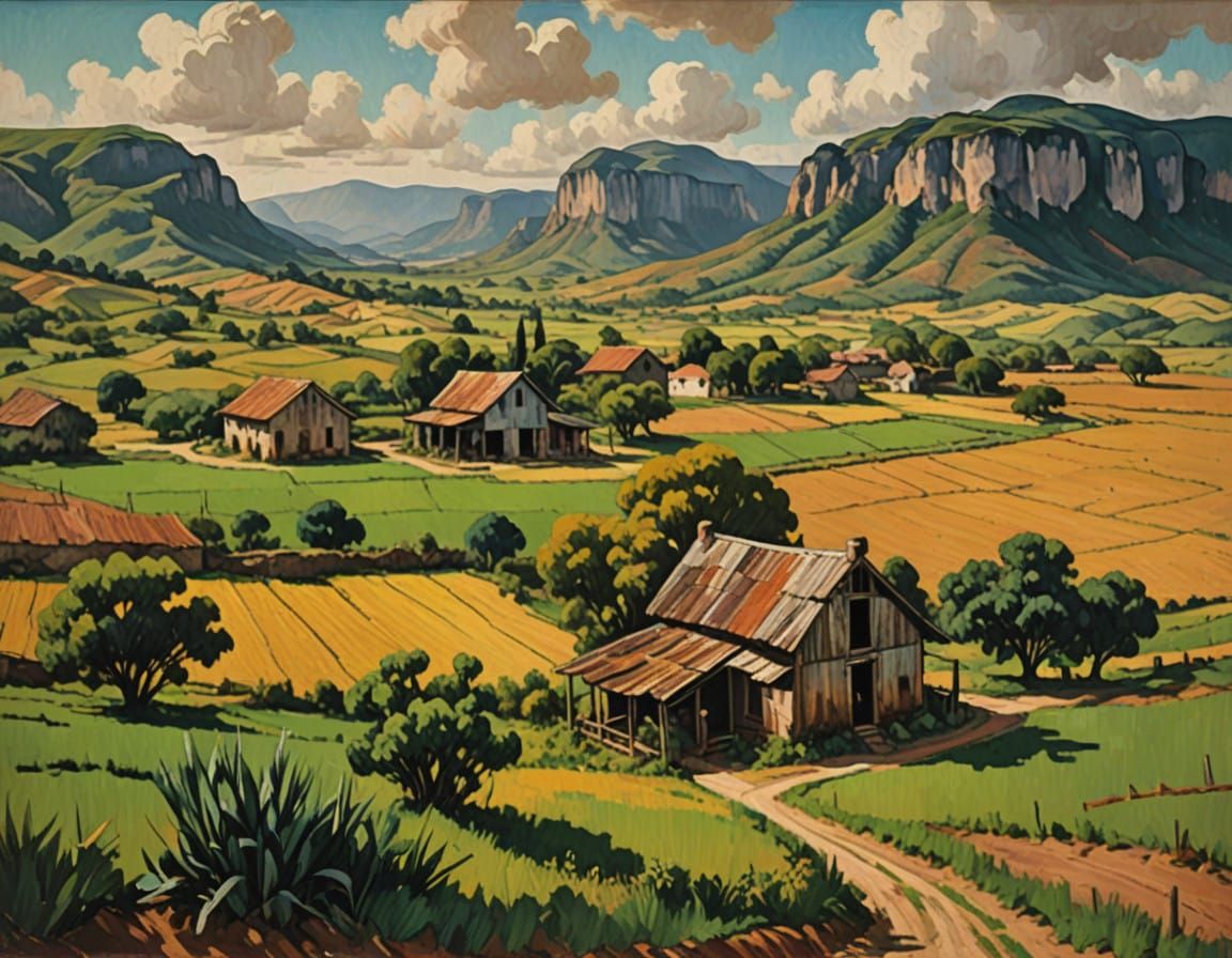 Vales Valley Landscape in Warm, Earthy Tones