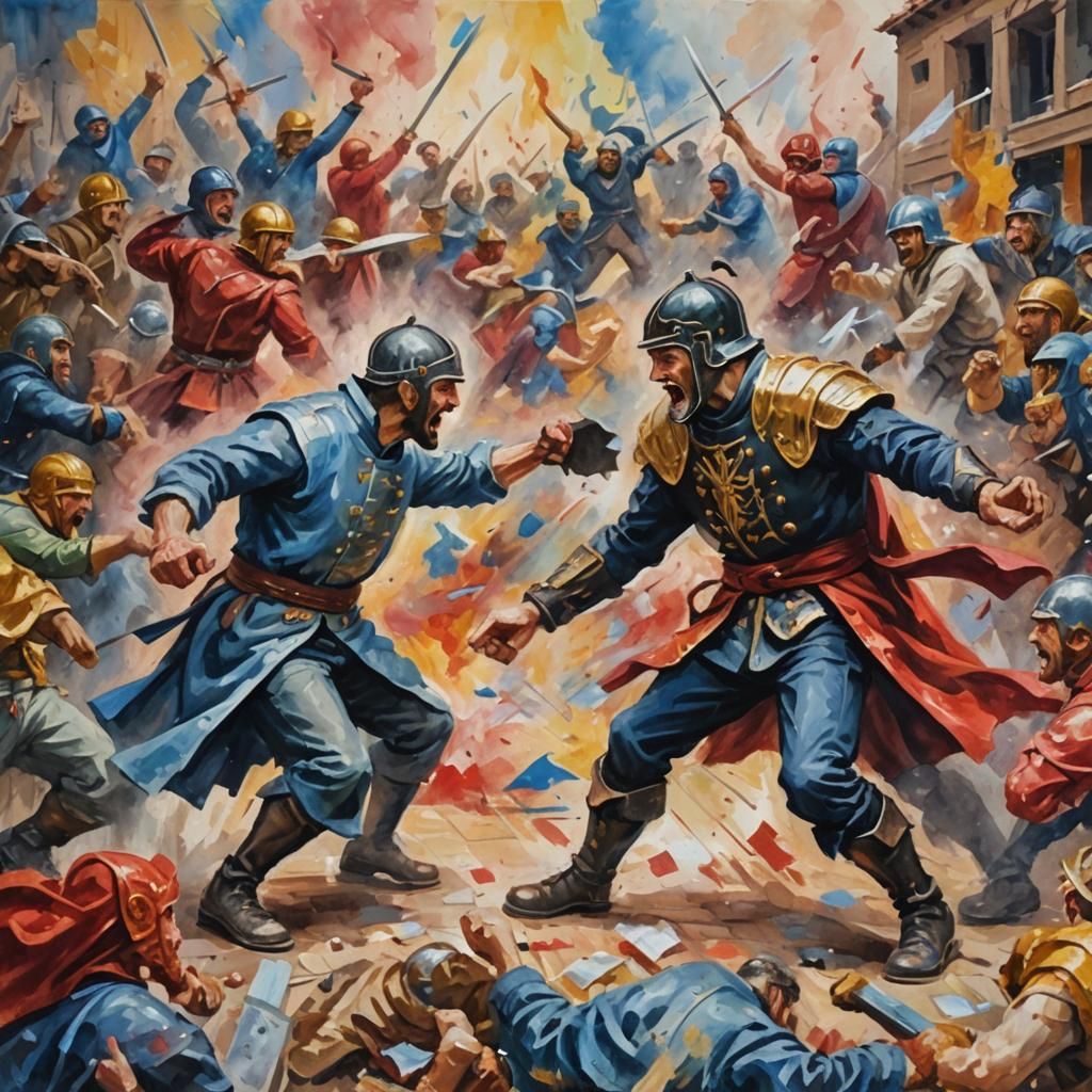 Good vs Evil: An Epic Gouache Painting