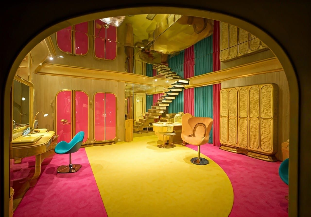 Opulent Space Age Bedroom in Joe Colombo Style