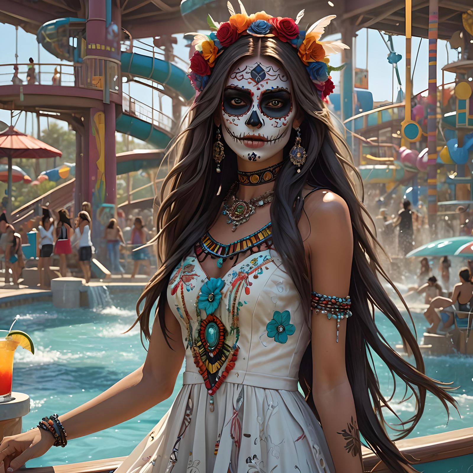 Day of the Dead Model Portrait in 8K