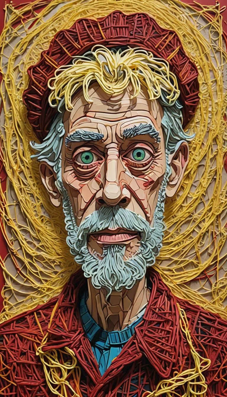 Fauvist String Art Portrait of Rick Sanchez