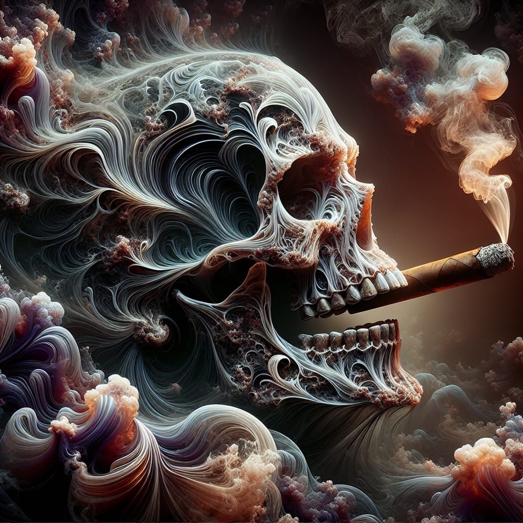 smoking skull