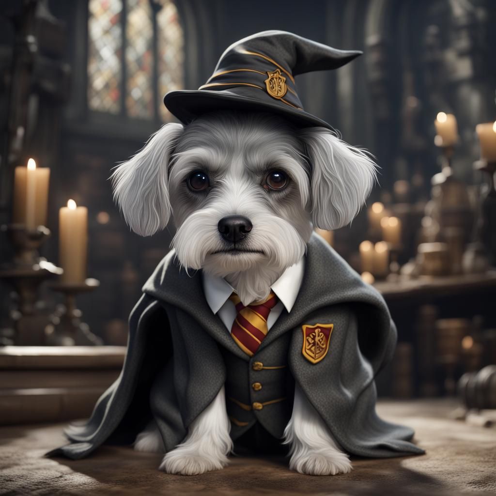 Shorky Dog as Harry Potter: Detailed Fantasy Art