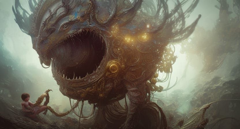 The boy and his pet Typhon would often play together in the Moonpark.