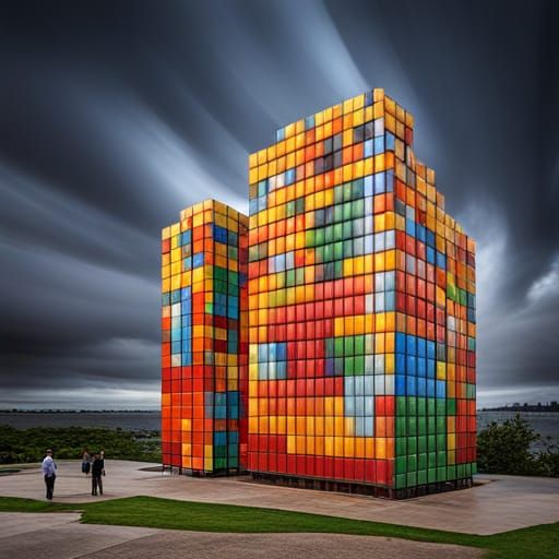 Tetris Block Statue: A Playful Design