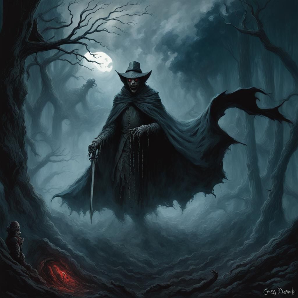 Sinister Horror Engraving in the Style of Doré