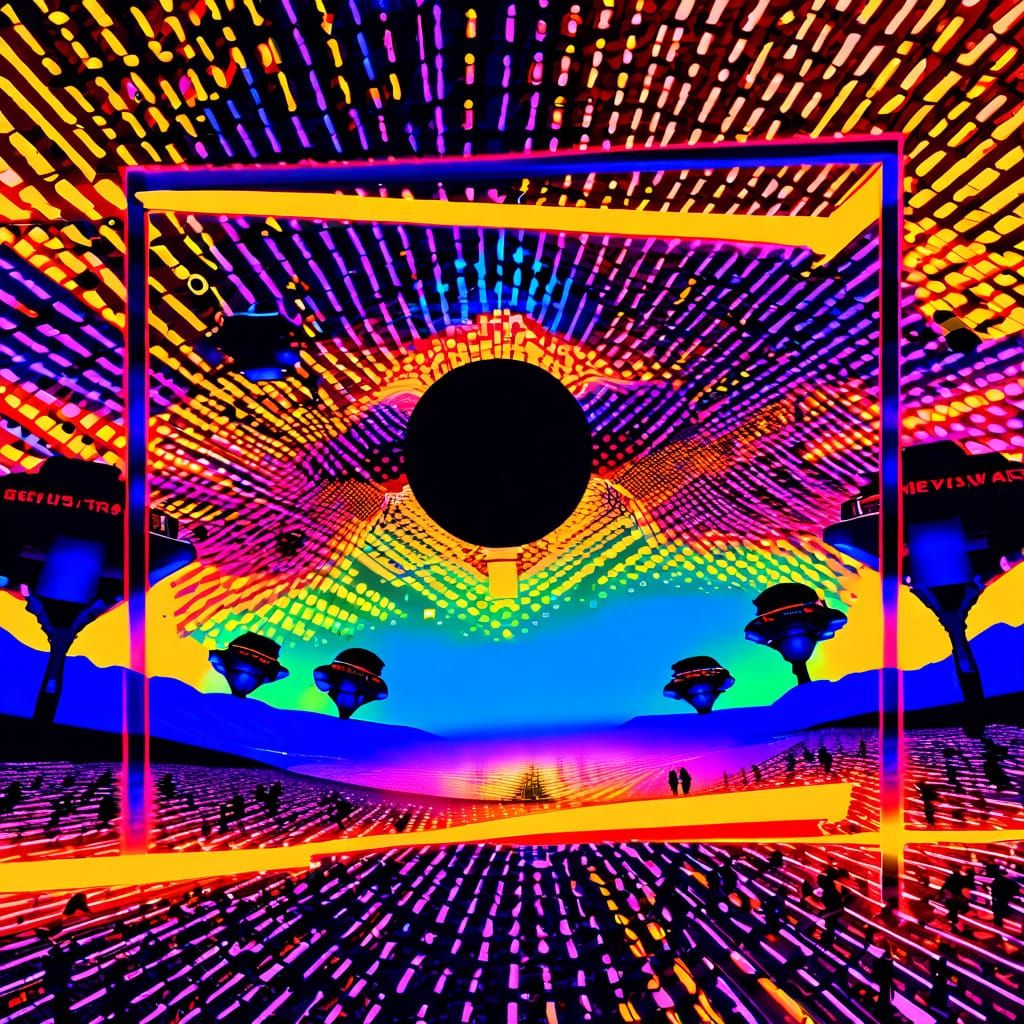 Cyberpunk Metropolis with Futuristic Skyscraper and Flying C...