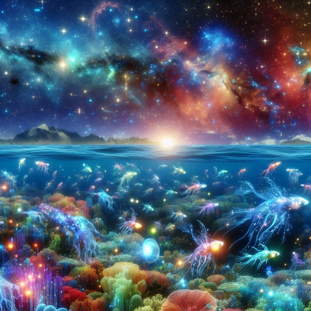 Cosmic Ocean: Multicolored Fish in a Stellar Sea