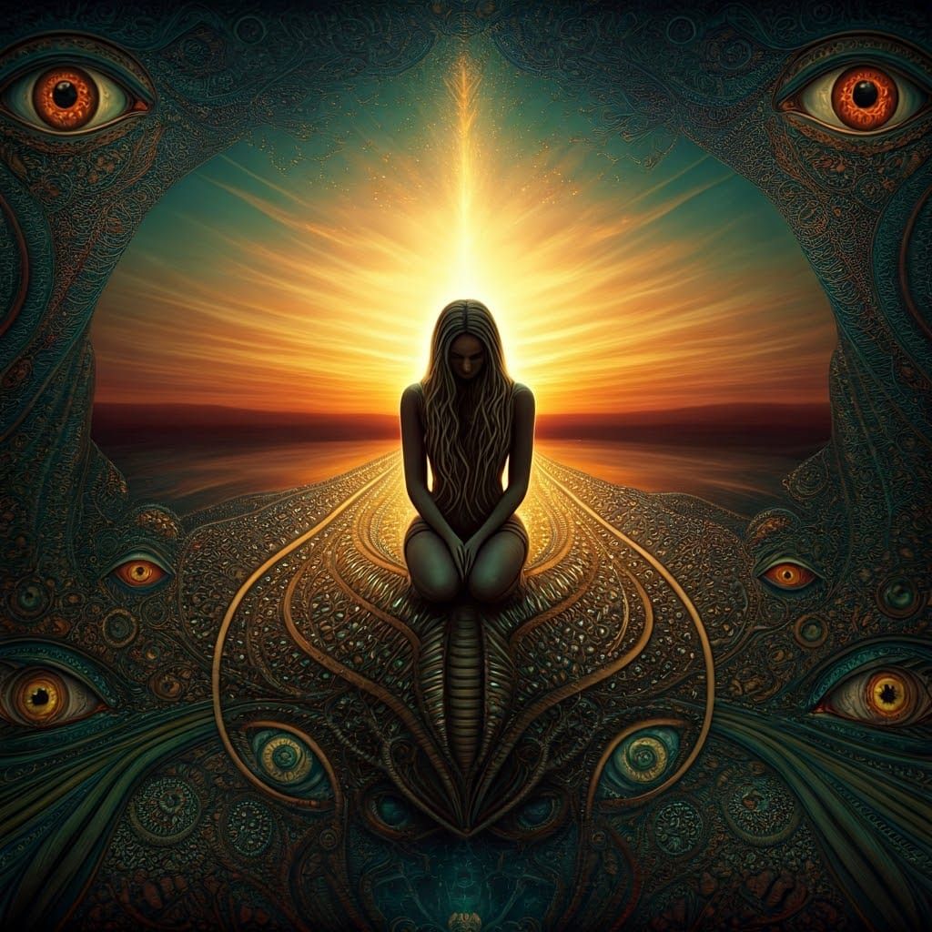 Surreal Collage of Mythical Creatures in Digital Art