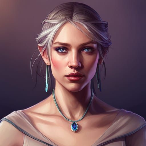 Detailed Portrait of a Princess in Art Nouveau Style