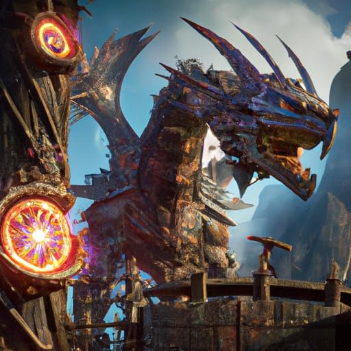 Detailed Tiamat Painting in Unreal Engine 5