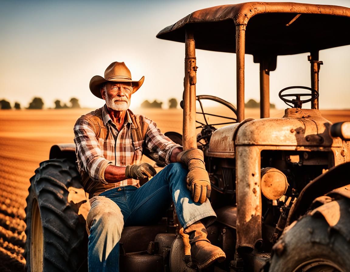 Rustic Farmer in Golden Hour