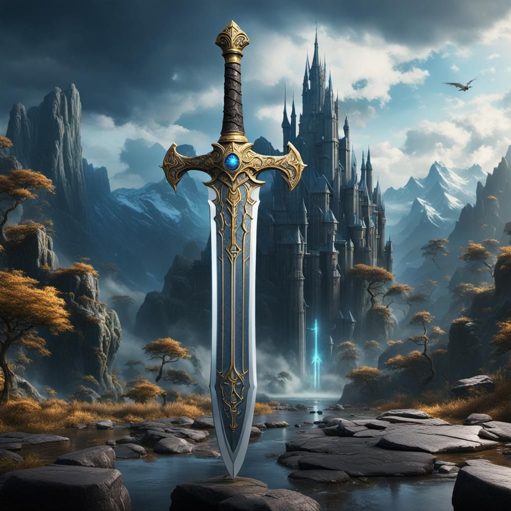 Angelic Sword in Detailed Matte Painting